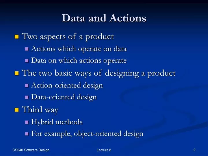 data and actions