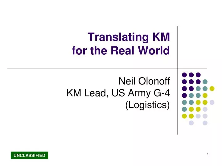 translating km for the real world