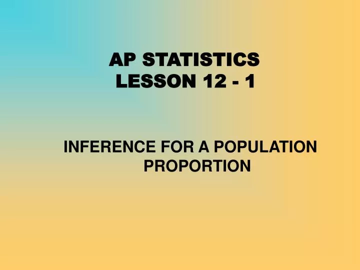 ap statistics lesson 12 1