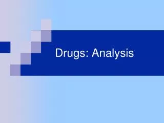 Drugs: Analysis