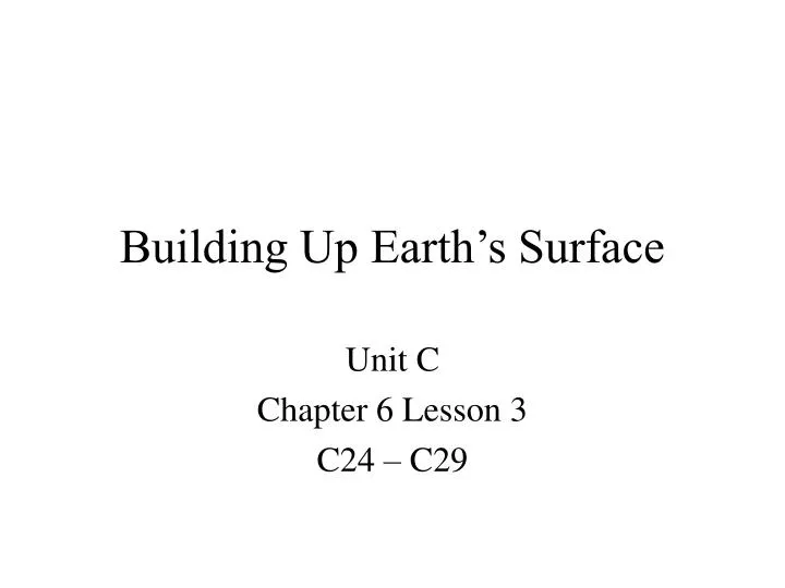 building up earth s surface