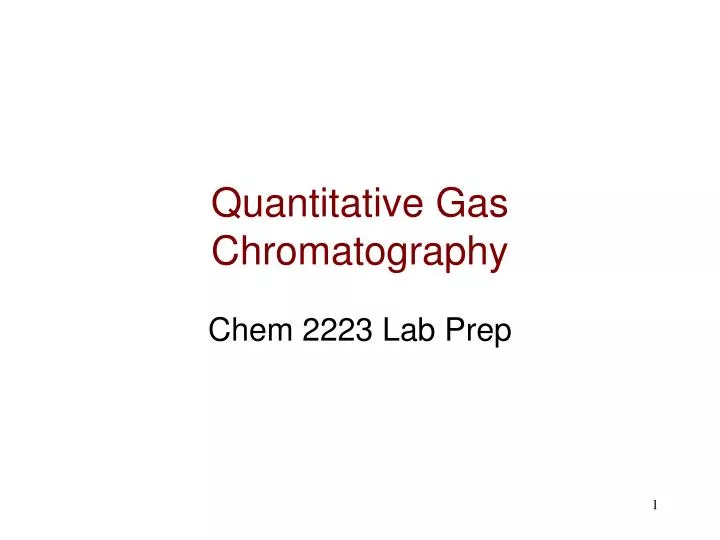 quantitative gas chromatography