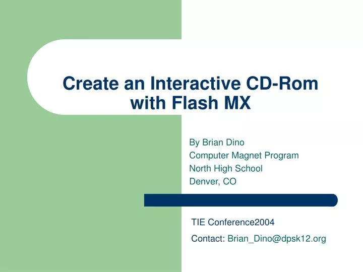 create an interactive cd rom with flash mx