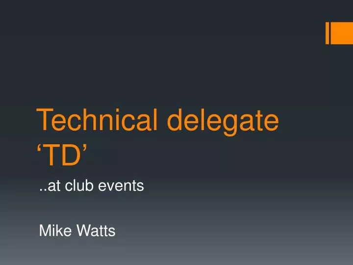 technical delegate td