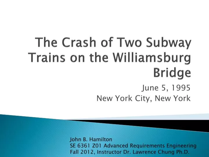the crash of two subway trains on the williamsburg bridge