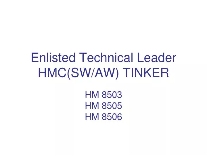 enlisted technical leader hmc sw aw tinker