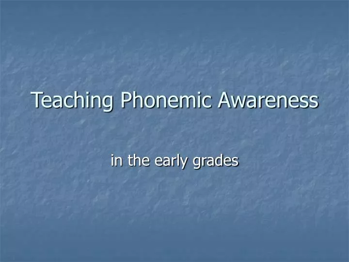 teaching phonemic awareness