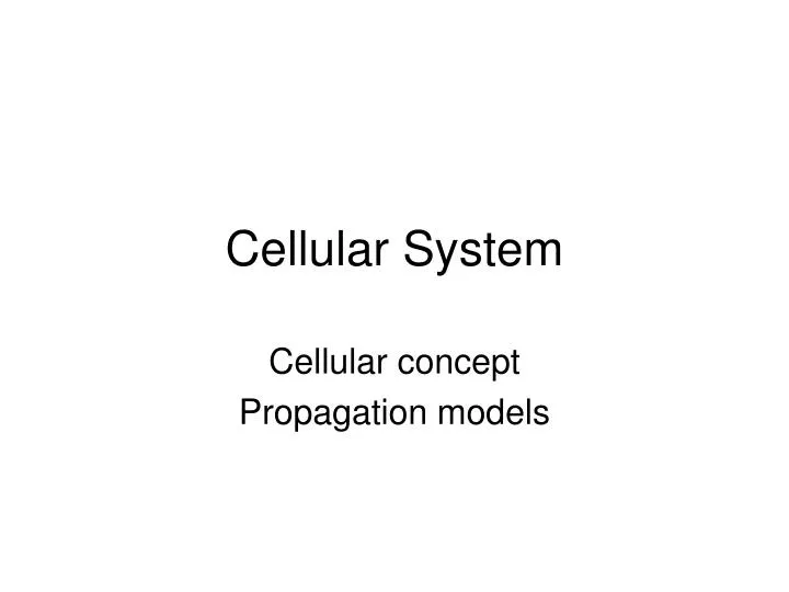 cellular system