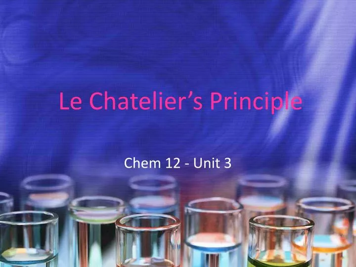 le chatelier s principle