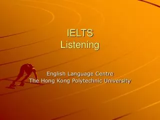 IELTS Listening