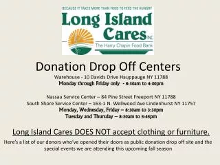 Donation Drop Off Centers