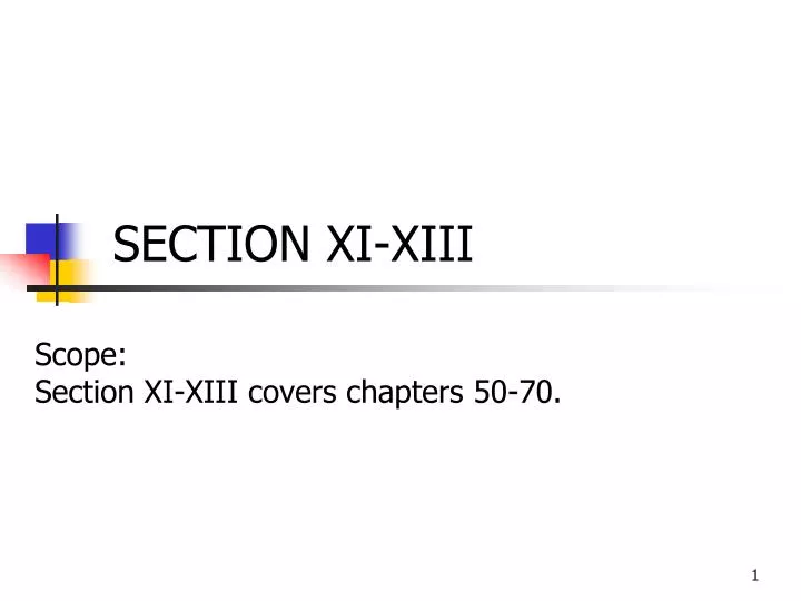 section xi xiii