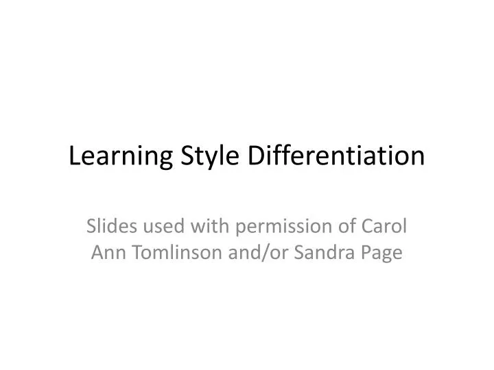 learning style differentiation