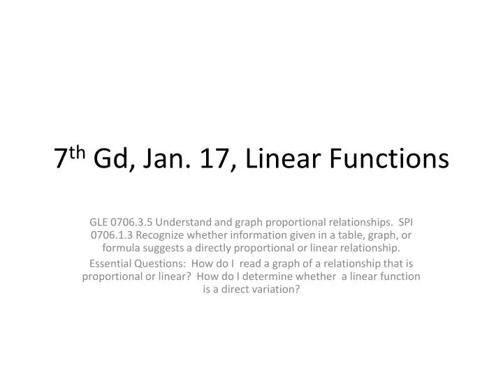 7 th gd jan 17 linear functions