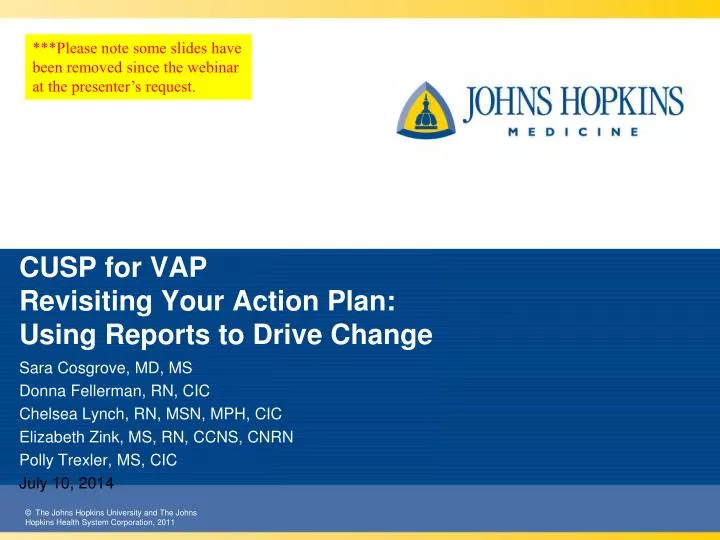 cusp for vap revisiting your action plan using reports to drive change