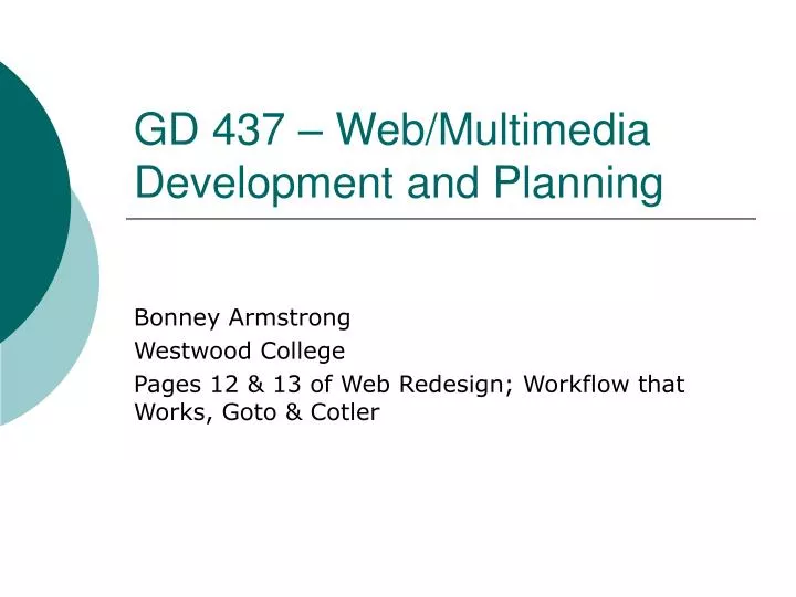 gd 437 web multimedia development and planning
