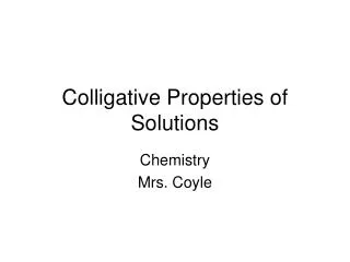 colligative properties of solutions