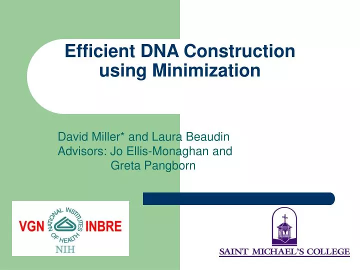 efficient dna construction using minimization