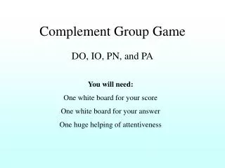 Complement Group Game