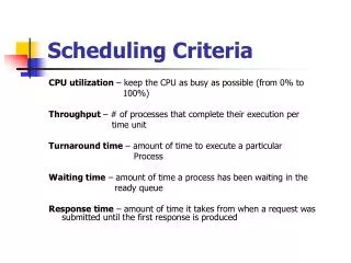 Scheduling Criteria