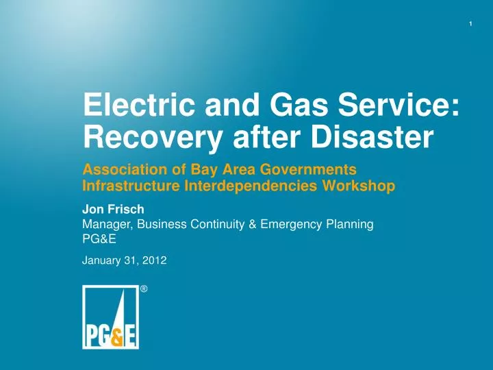 electric and gas service recovery after disaster