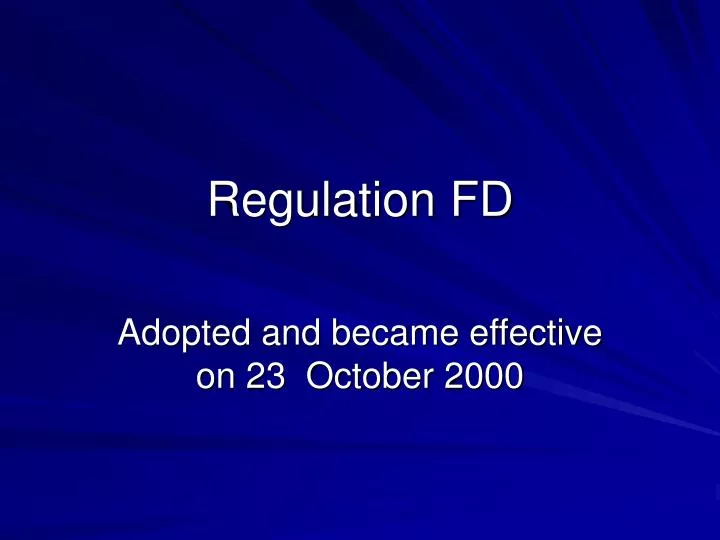 regulation fd