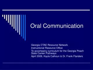 Oral Communication