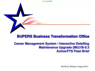 BUPERS Business Transformation Office Career Management System / Interactive Detailing