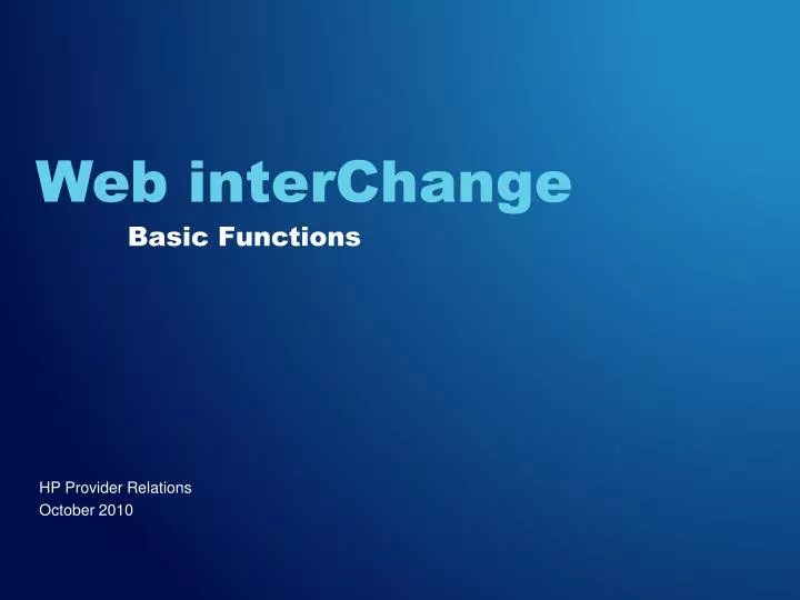 web interchange
