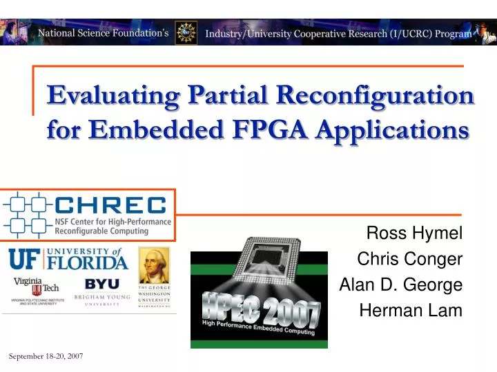 evaluating partial reconfiguration for embedded fpga applications