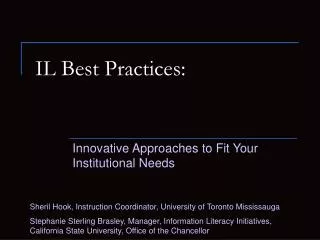 IL Best Practices: