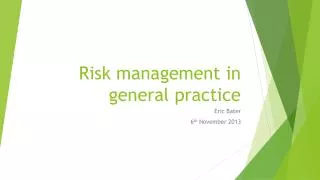 risk management in general practice