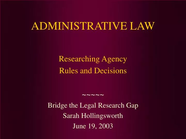 administrative law