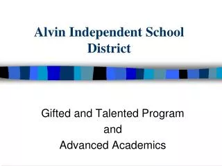 Alvin Independent School District