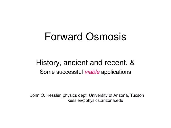 forward osmosis