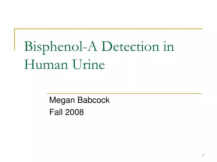 bisphenol a detection in human urine