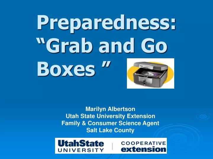 preparedness grab and go boxes