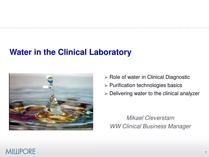 water in the clinical laboratory