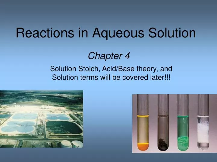 reactions in aqueous solution