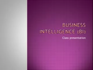 business intelligence bi