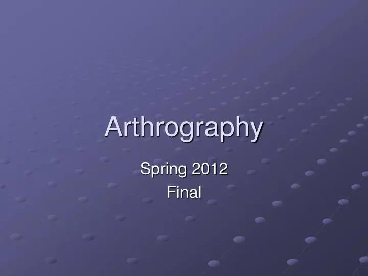 arthrography