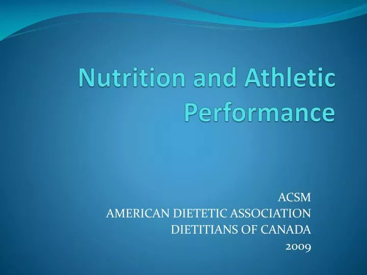 nutrition and athletic performance