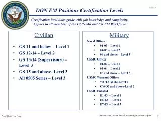 DON FM Positions Certification Levels