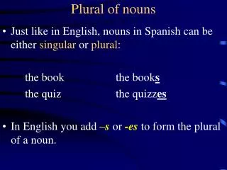 Plural of nouns