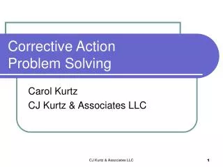 Corrective Action Problem Solving