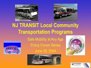 NJ TRANSIT Local Community Transportation Programs