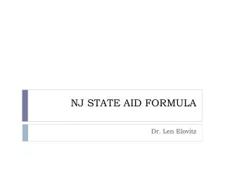 NJ STATE AID FORMULA