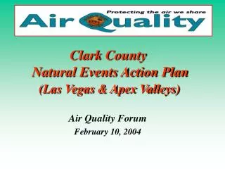 Clark County Natural Events Action Plan (Las Vegas &amp; Apex Valleys)