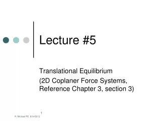Lecture #5