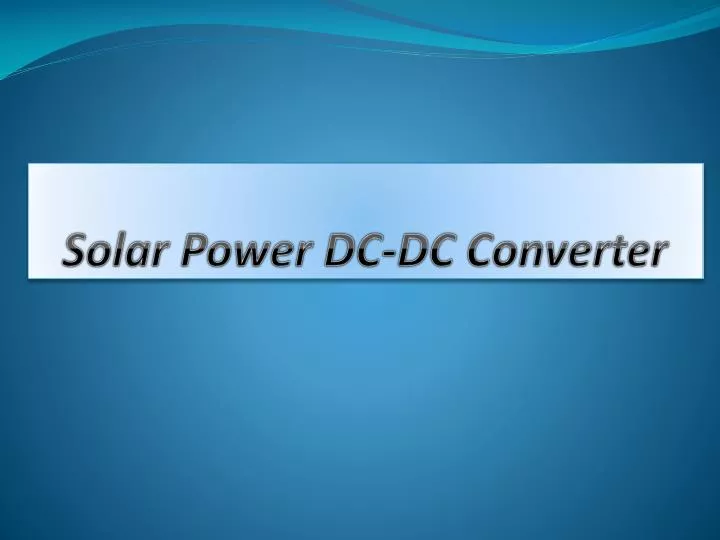 solar power dc dc converter